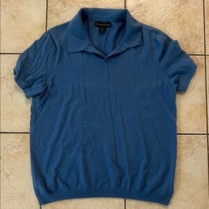 Christian Lacroix Blue Classic Knit Polo Shirt, Sz Large